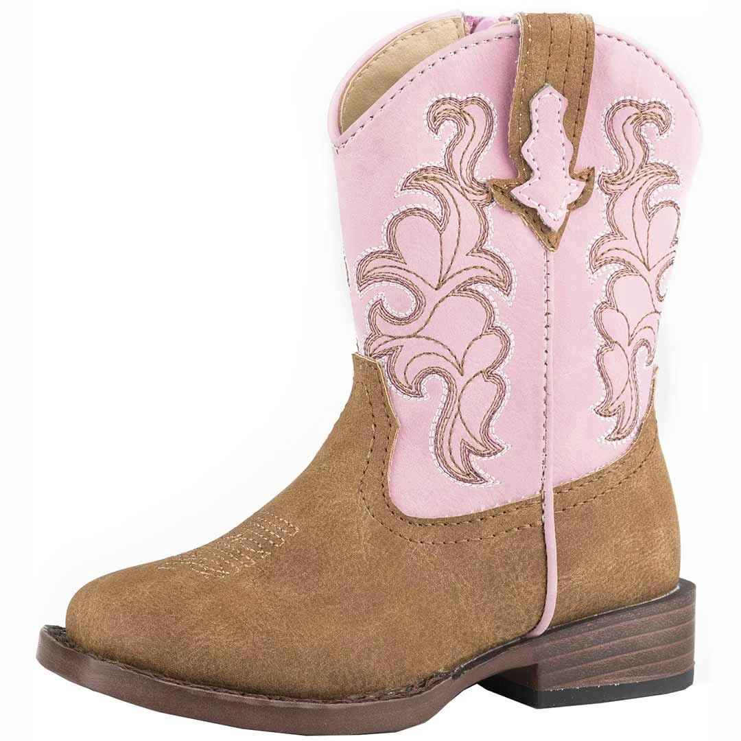 Roper Toddler Girls' Pink Shaft Cowgirl Boots 1 Roper Toddler Girls' Pink Shaft Cowgirl Boots