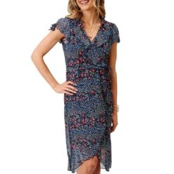 Roper Women's Floral Faux Wrap Dress