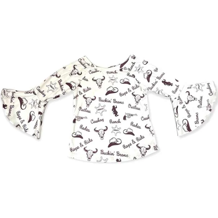 Shea Baby Toddler Girls' Outlaw Bell Sleeve Shirt 1 Shea Baby Toddler Girls' Outlaw Bell Sleeve Shirt