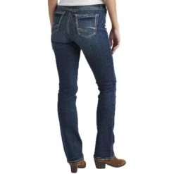 Silver Jeans Women's Elyse Mid Rise Curvy Fit Slim Bootcut Jeans