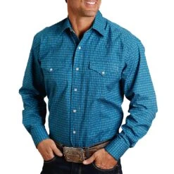 Stetson Men's Geometric Print Snap Shirt