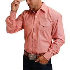 Stetson Men's Mini Diamond Print Snap Shirt