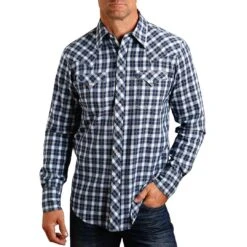 Stetson Men's Rugged Plaid Print Snap Shirt