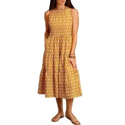Stetson Women's Aztec Tiered Midi Dress