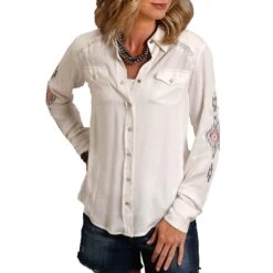 Stetson Women's Embroidered Sleeve Snap Shirt