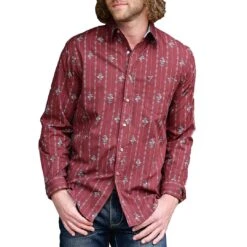 Tin Haul Men's Aztec Stripe Print Snap Shirt