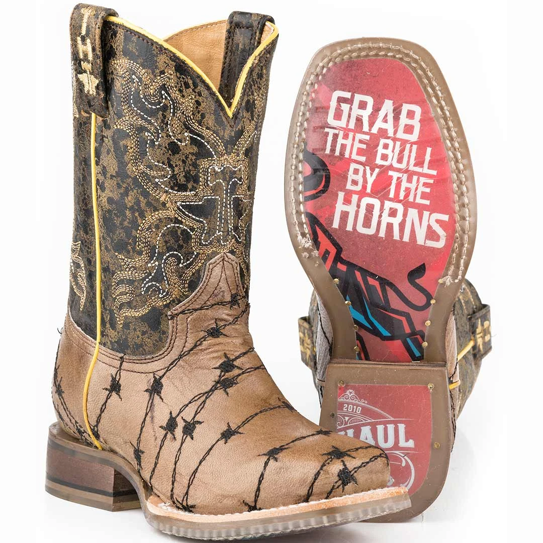 Tin Haul Youth Boys' Grab The Bull Cowboy Boots 2 Tin Haul Youth Boys' Grab The Bull Cowboy Boots - Image 2