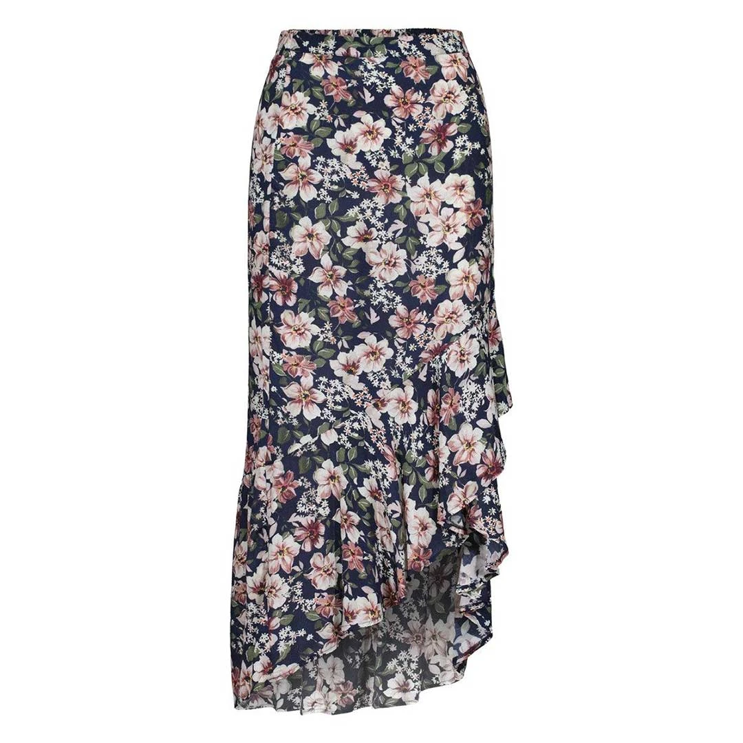 Tribal Women's High Low Ruffle Skirt 1 Tribal Women's High Low Ruffle Skirt