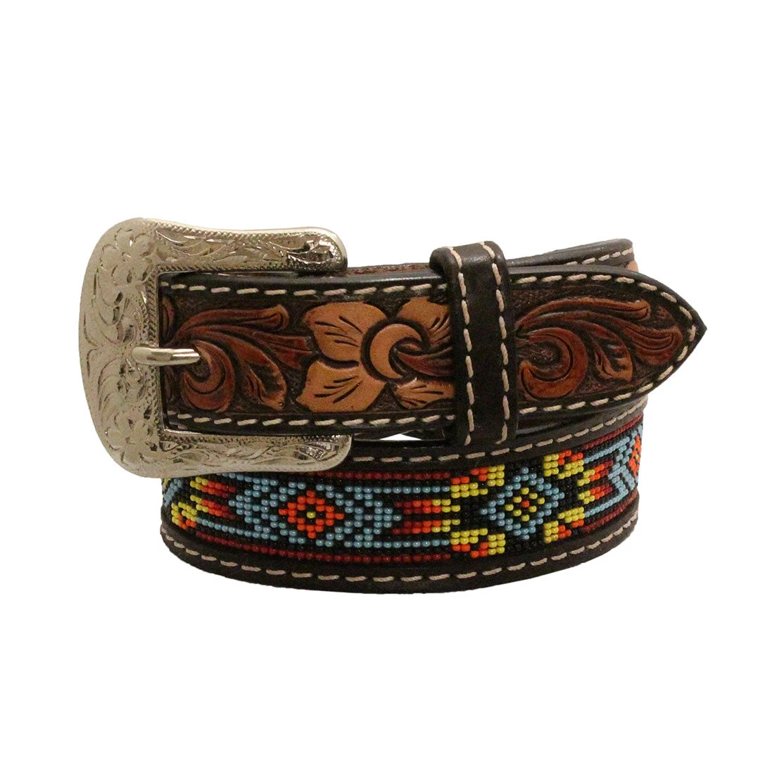 Twisted X Kids' Sunburst Beads Leather Belt 1 Twisted X Kids' Sunburst Beads Leather Belt