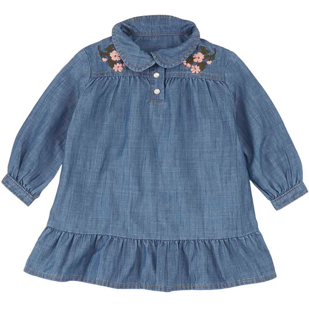 Wrangler Baby Girls' Embroidered Denim Dress 1 Wrangler Baby Girls' Embroidered Denim Dress