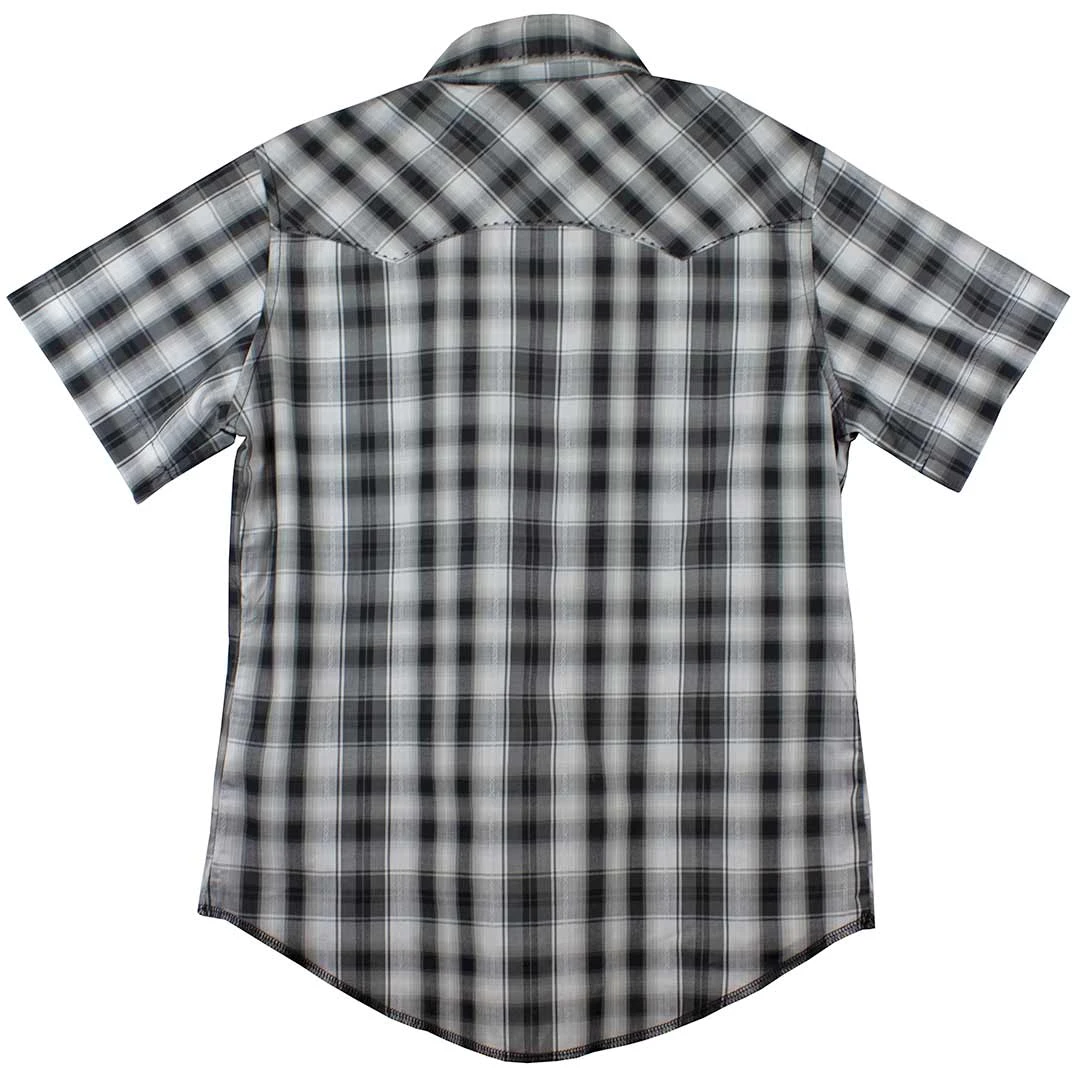 Wrangler Boys' Plaid Short Sleeve Snap Shirt 2 Wrangler Boys' Plaid Short Sleeve Snap Shirt - Image 2