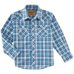 Wrangler Boys' Retro Sawtooth Pocket Plaid Snap Shirt