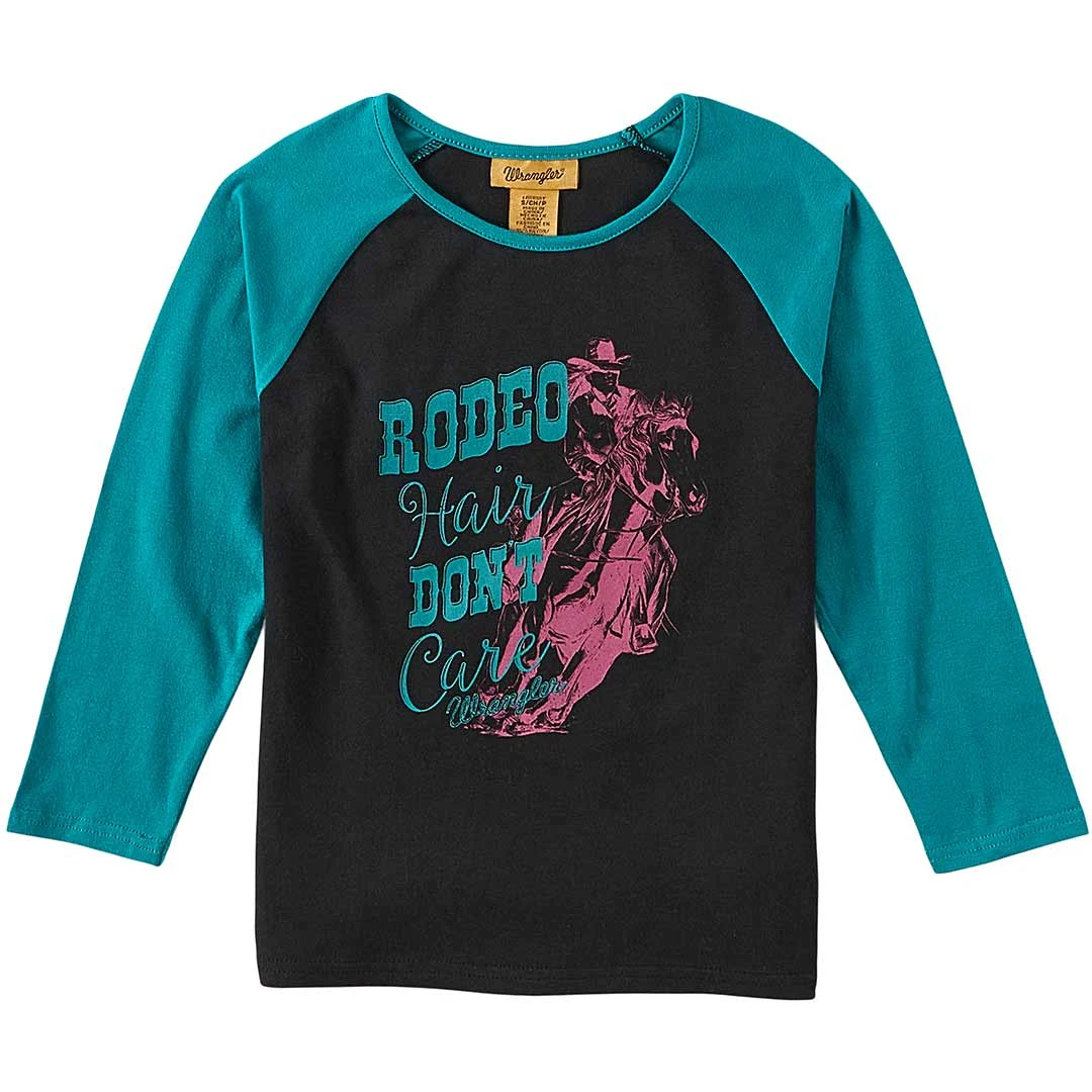 Wrangler Girls' Rodeo Hair Raglan T-Shirt 1 Wrangler Girls' Rodeo Hair Raglan T-Shirt