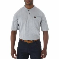Wrangler Men's Riggs Workwear Short Sleeve Work Henley T-shirt