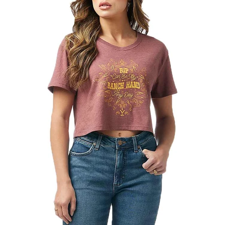 Wrangler X Yellowstone Women's Ranch Hand Cropped T-Shirt 1 Wrangler X Yellowstone Women's Ranch Hand Cropped T-Shirt