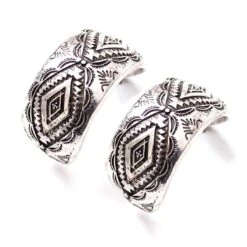 Wyo-Horse Extra Wide Embossed Hoop Earrings