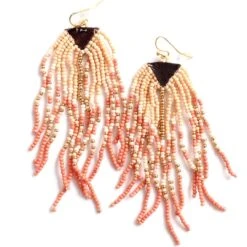 Wyo-Horse Fringe Seed Bead Earrings -Western Cowboy Equipment Store wyo horse fringe seed bead earrings