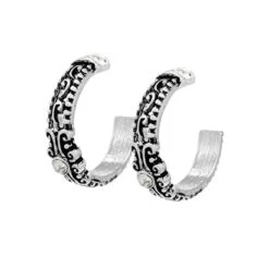 Wyo-Horse Tooled Hoop Earrings