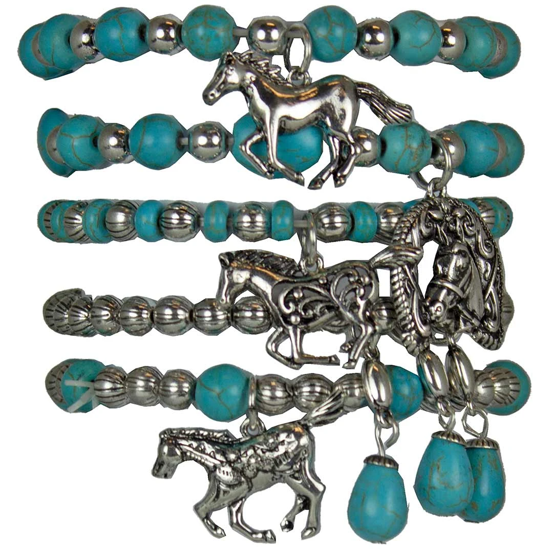 Wyo-Horse Women's Stackable Horse Charm Bracelets 2 Wyo-Horse Women's Stackable Horse Charm Bracelets - Image 2